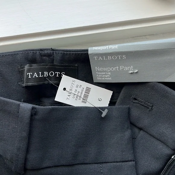 Talbots Newport Black pant size 6 trouser leg full length sits at waist NWT - Picture 6 of 7